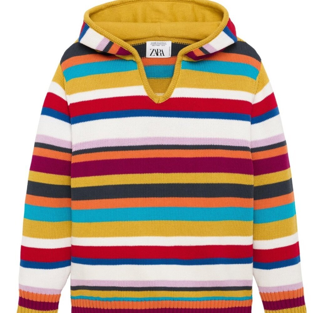 ZARA BOYS HOODED KNIT SWEATER LIMITED EDITION NWT SIZE 9-10